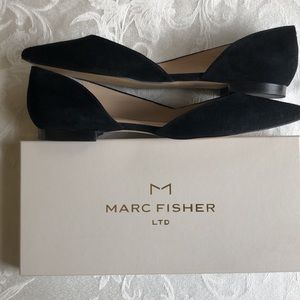 Mark Fisher Black Suede Pointy Toe Flats size 10